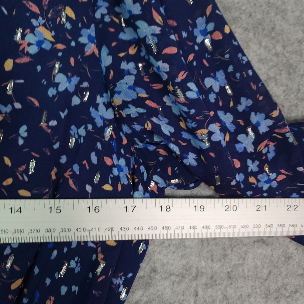 Shoshanna Jaxon Smocked Floral-Print Midi Metallic Chips Dress Size 6 - Picture 9 of 12